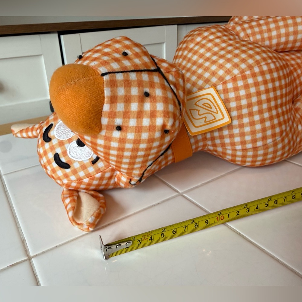Vintage Scooby Doo Y2K Orange Gingham Plush Stuffed Animal Hanna-Barbera - Picture 8 of 12
